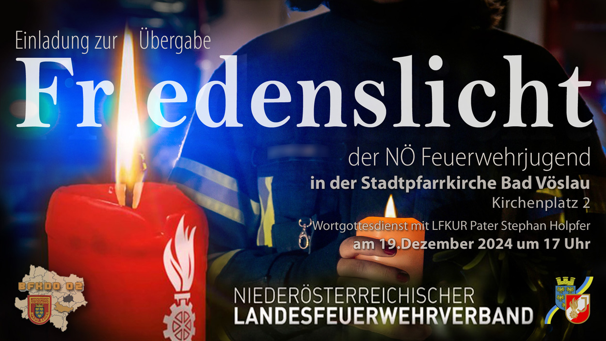 Einladung Friedenslichtübergabe der Nö Feuerwehrjugend 2024