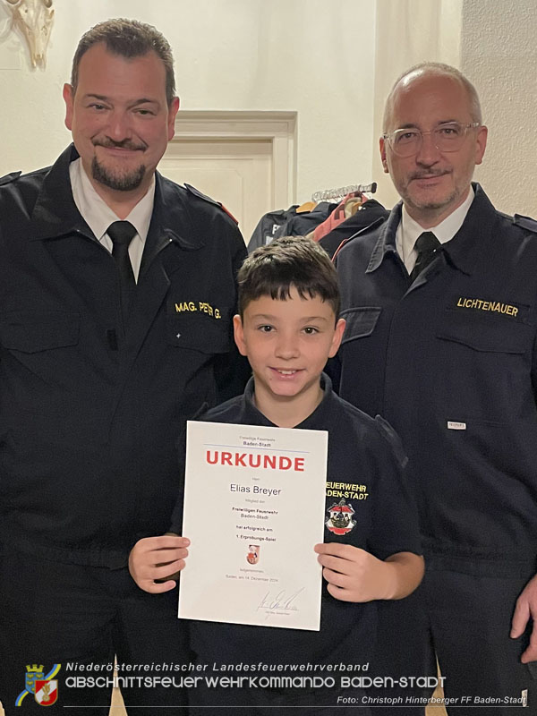 20241214 Weihnachtsfeier der drei Badener Feuerwehrjugendgruppen am Rudolfshof mit Auszeichnungen  Foto: Christoph Hinterberger FF Baden-Stadt