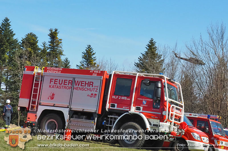 20250412_NÖ Waldbrand im Triestingtal Bzirk BADEN - Flugdienst Feuerwehr - Bundesheer und Polizei probt den Ernstfall