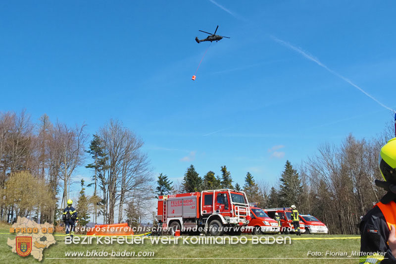 20250412_NÖ Waldbrand im Triestingtal Bzirk BADEN - Flugdienst Feuerwehr - Bundesheer und Polizei probt den Ernstfall