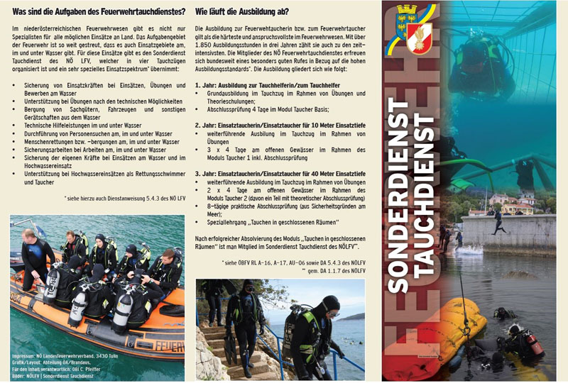Tauchdienst des NÖ LFV sucht neue Mitglieder  Foto: NÖLFV Redaktion Brand Aus