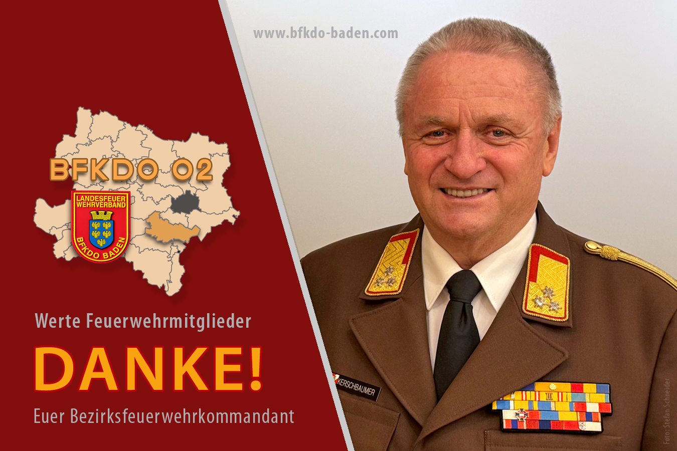 Bezirksfeuerwehrkommandant LFR Anton Kerschbaumer sagt seinen Feuerwehrmitgliederen zum Jahresabschluss nochmals DANKE! Foto: Stefan Schneider Bezirksfeuerwehrkommandant LFR Anton Kerschbaumer sagt seinen Feuerwehrmitgliederen zum Jahresabschluss nochmals DANKE!