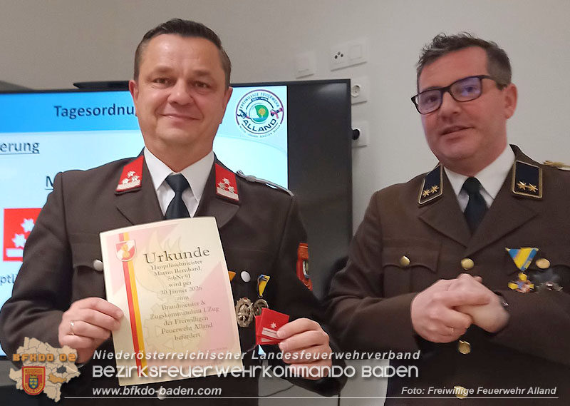 20260130_Jahreshauptversammlung und Neues Kommando bei der FF Alland gewählt Foto: FF Alland