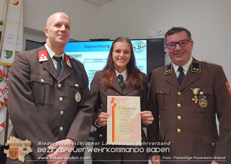 20260130_Jahreshauptversammlung und Neues Kommando bei der FF Alland gewählt Foto: FF Alland